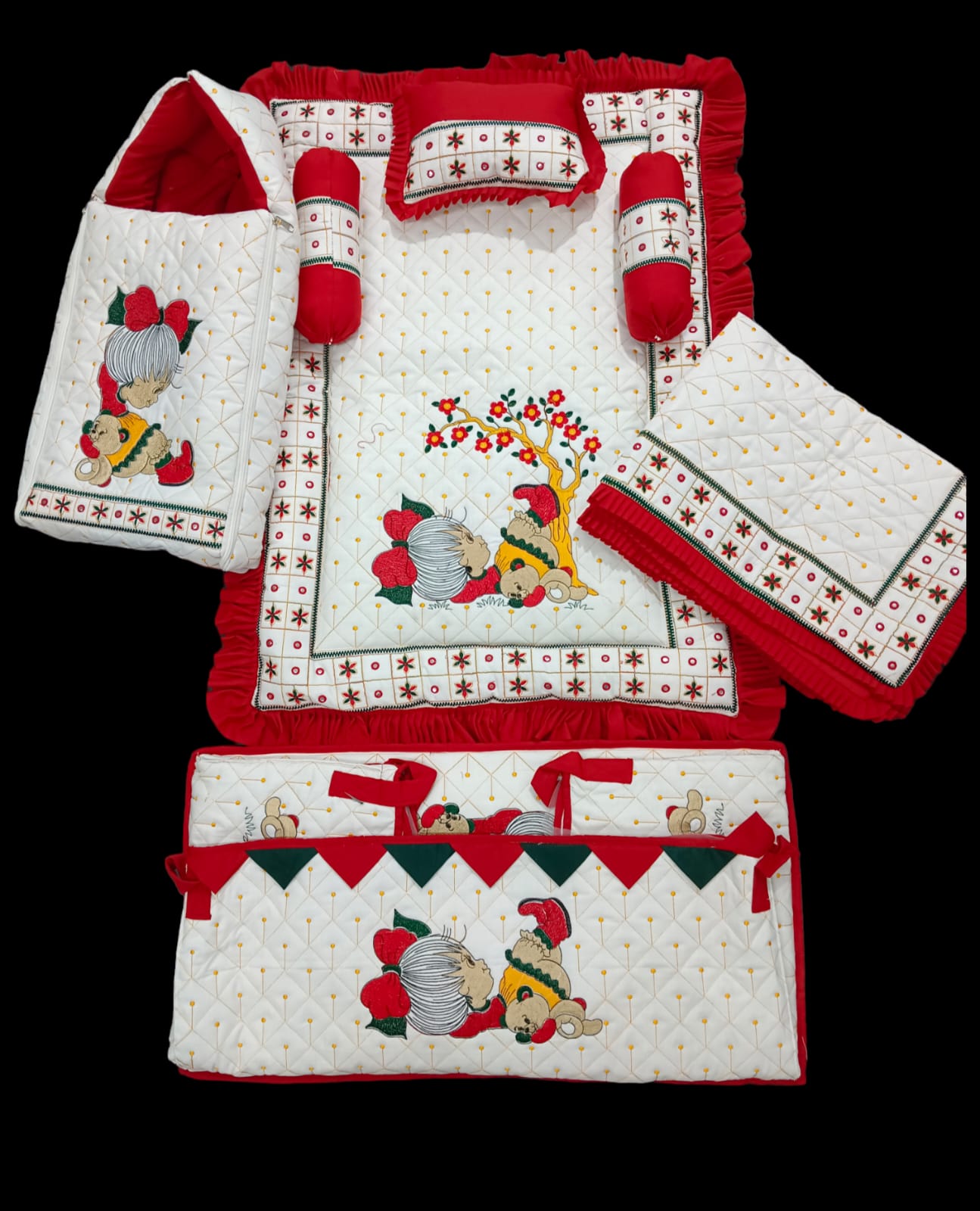 baby bedding  set with embroidery work